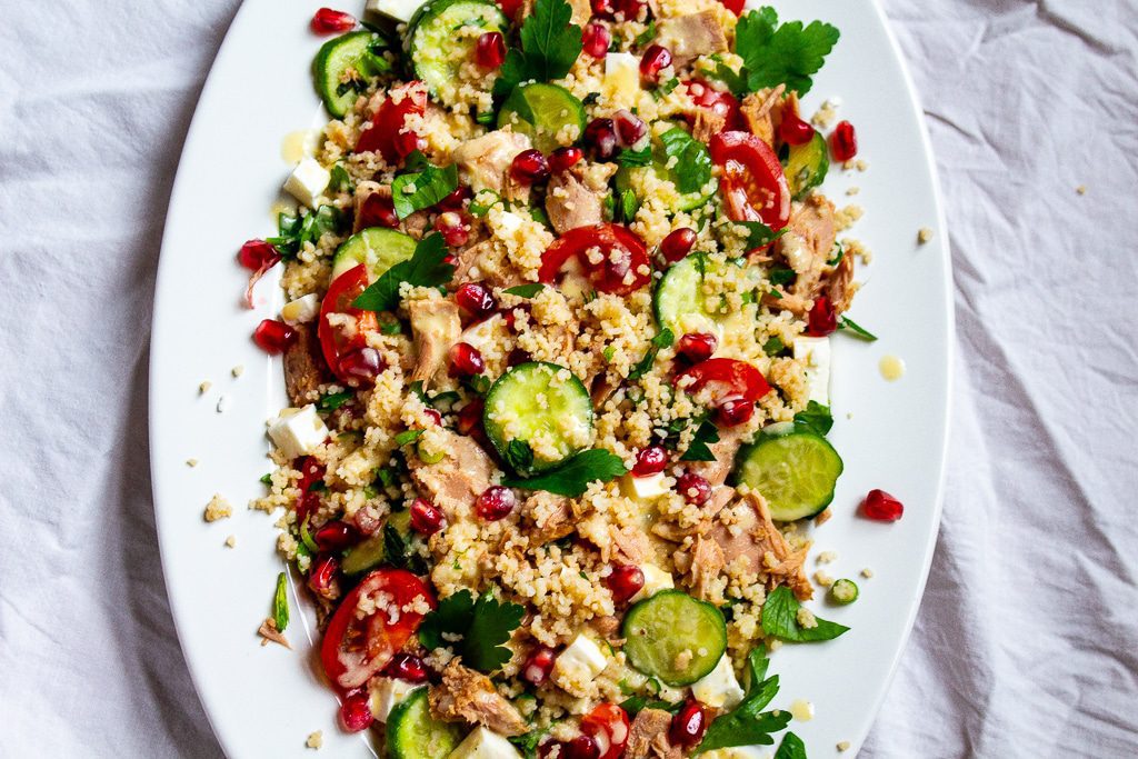 Couscous Salat Mit Thunfisch Und Tahini Dressing Rezept