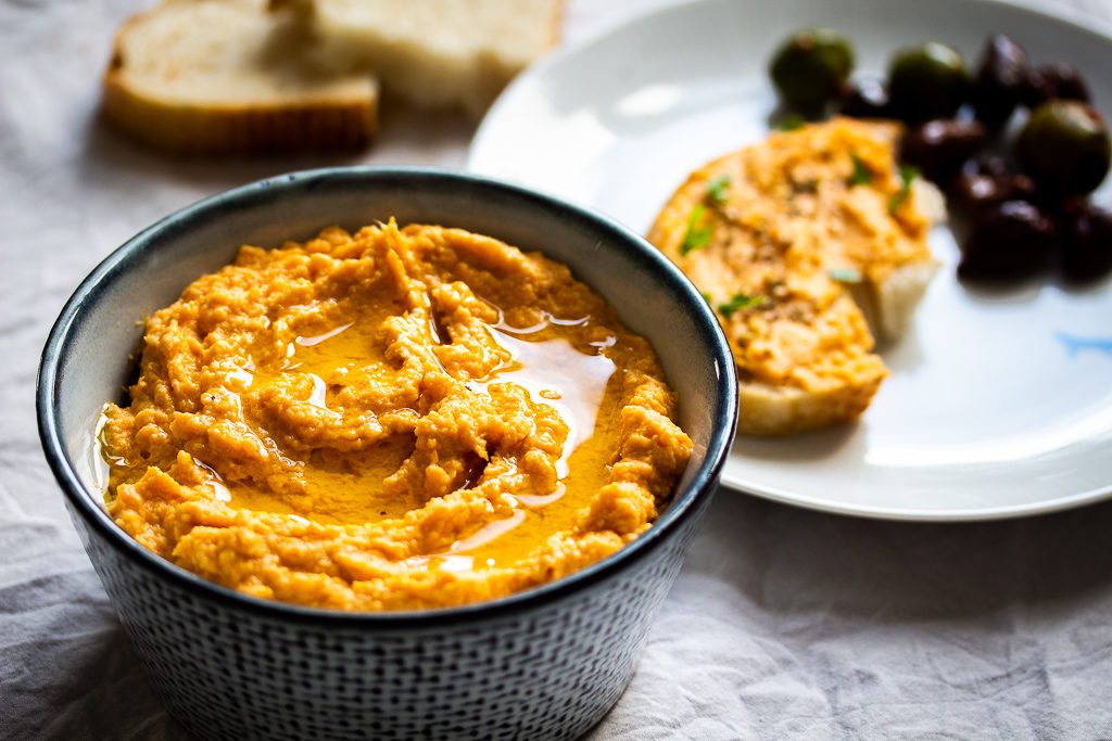 Süßkartoffel Hummus Dip Creme