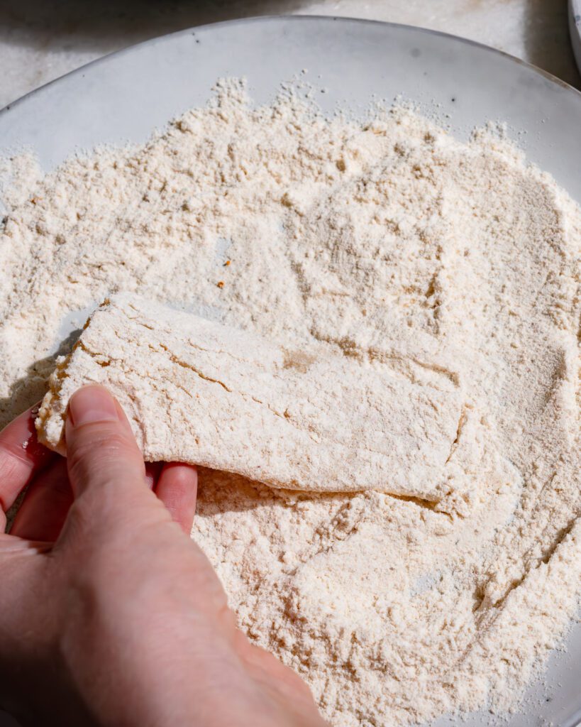 Cod is coated in spice flour for samke harra.